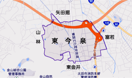 東今泉地図概略